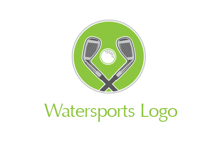 ice hockey clubs and ball in circle sports logo