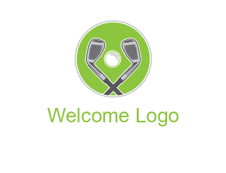 ice hockey clubs and ball in circle sports logo