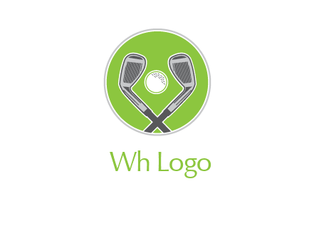 ice hockey clubs and ball in circle sports logo