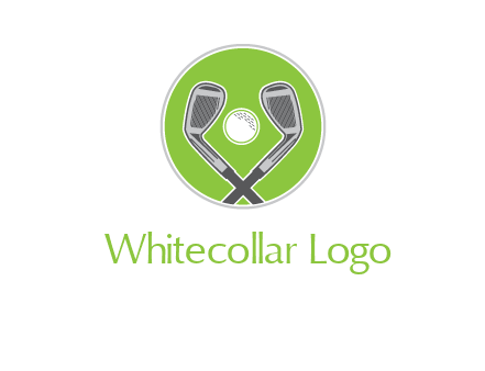 ice hockey clubs and ball in circle sports logo