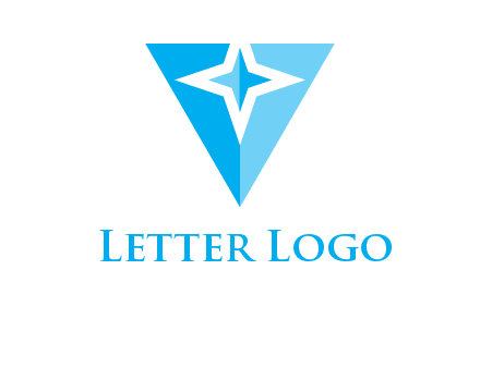 Letter v with star logo