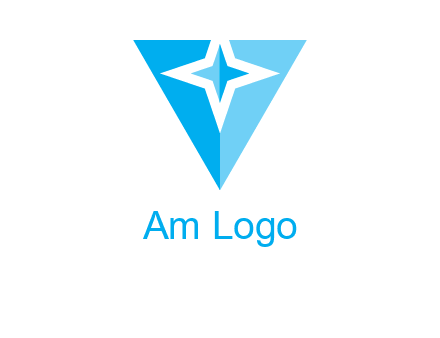 Letter v with star logo