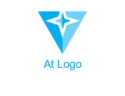 Letter v with star logo