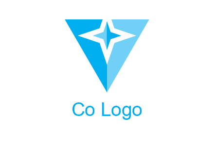 Letter v with star logo