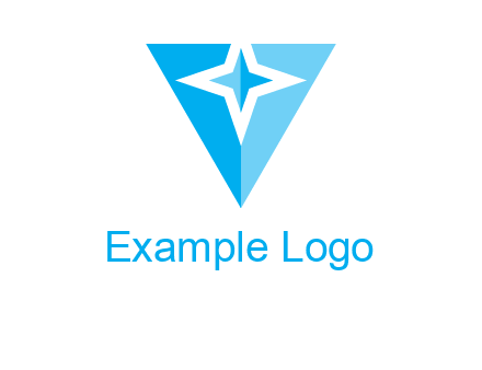 Letter v with star logo