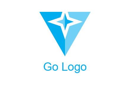 Letter v with star logo