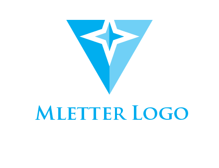 Letter v with star logo