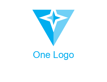Letter v with star logo