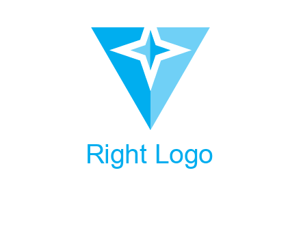 Letter v with star logo