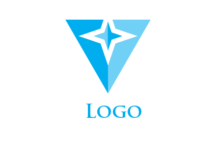 Letter v with star logo