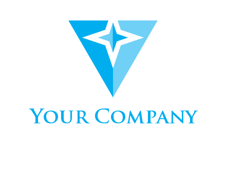 Letter v with star logo
