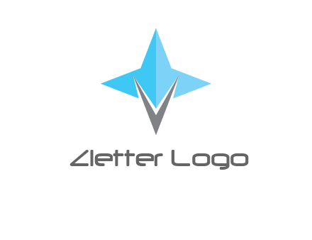 letter v star logo