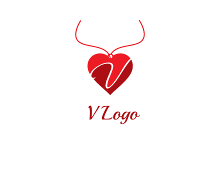 letter v on heart icon