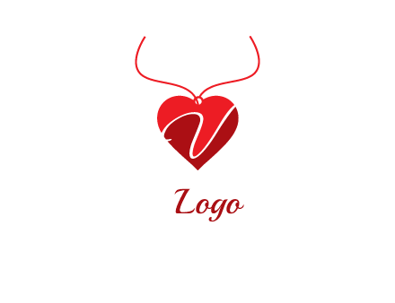 letter v on heart icon