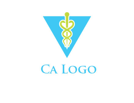 caduceus in triangle logo