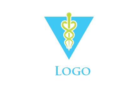 caduceus in triangle logo