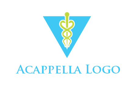 caduceus in triangle logo