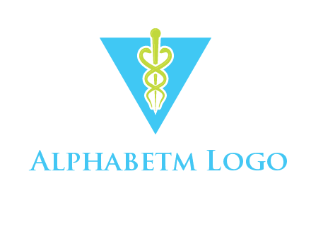 caduceus in triangle logo