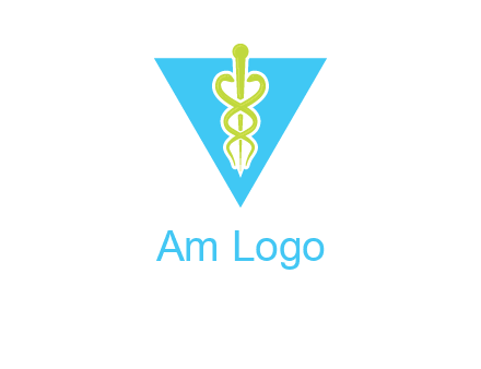 caduceus in triangle logo
