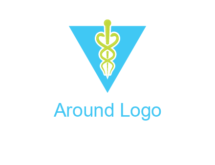 caduceus in triangle logo