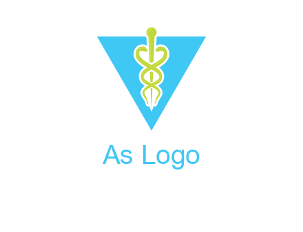 caduceus in triangle logo