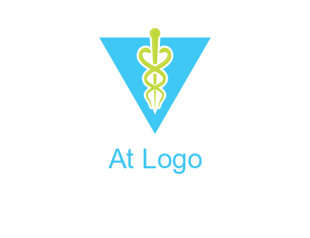 caduceus in triangle logo