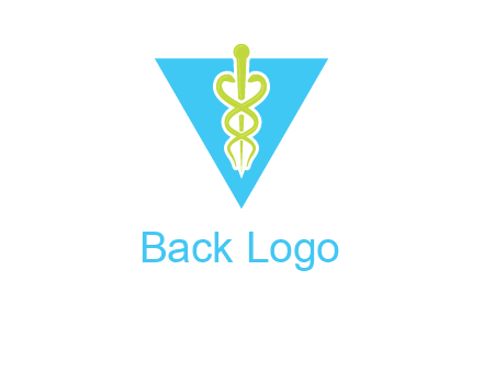 caduceus in triangle logo