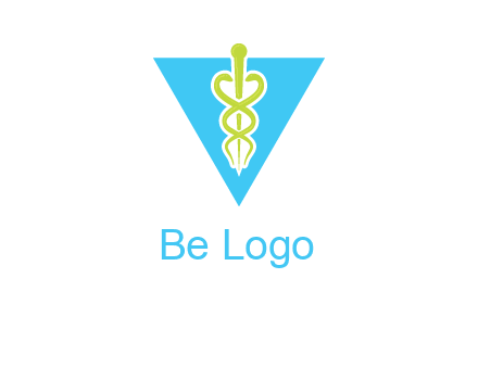 caduceus in triangle logo