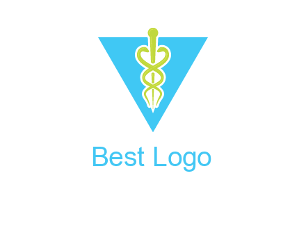 caduceus in triangle logo