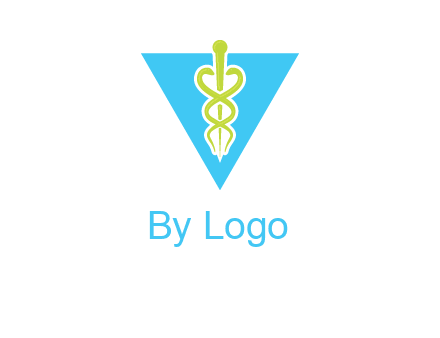 caduceus in triangle logo