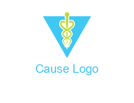 caduceus in triangle logo