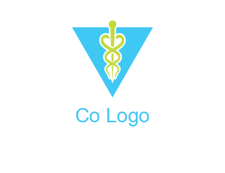 caduceus in triangle logo