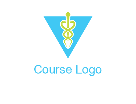 caduceus in triangle logo