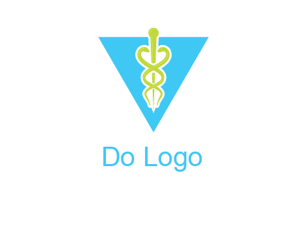 caduceus in triangle logo