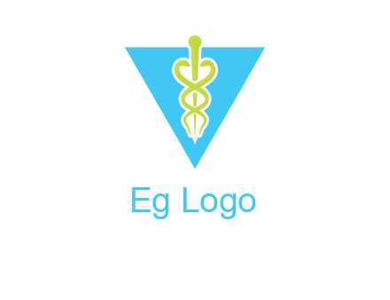 caduceus in triangle logo