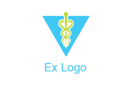 caduceus in triangle logo