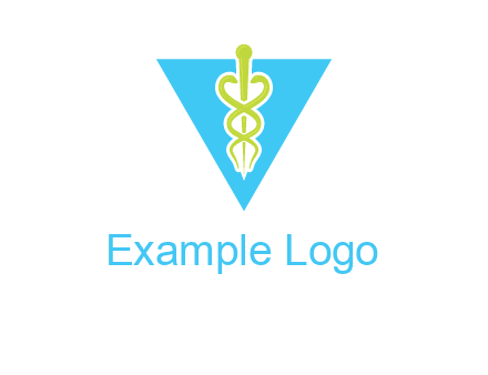 caduceus in triangle logo