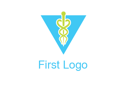 caduceus in triangle logo