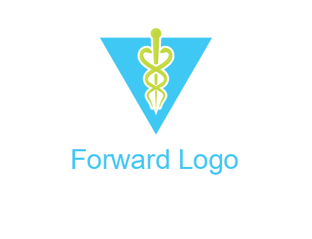 caduceus in triangle logo