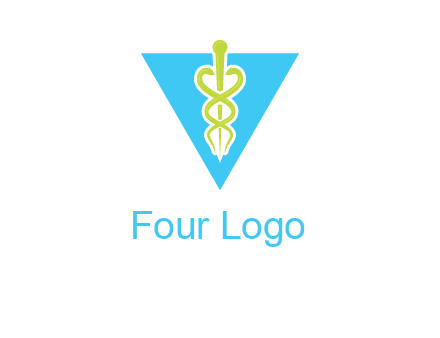 caduceus in triangle logo