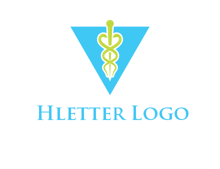 caduceus in triangle logo