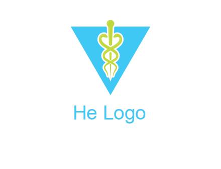 caduceus in triangle logo