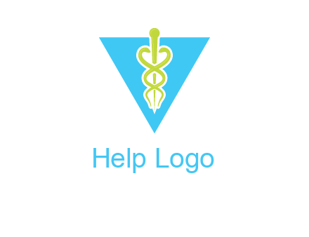 caduceus in triangle logo