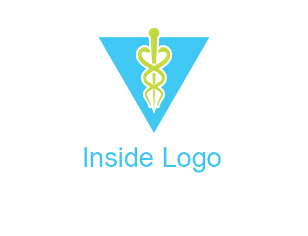 caduceus in triangle logo
