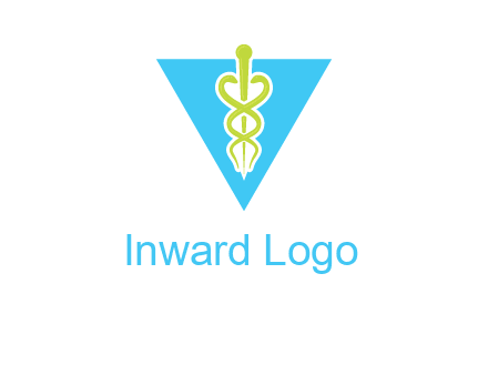 caduceus in triangle logo