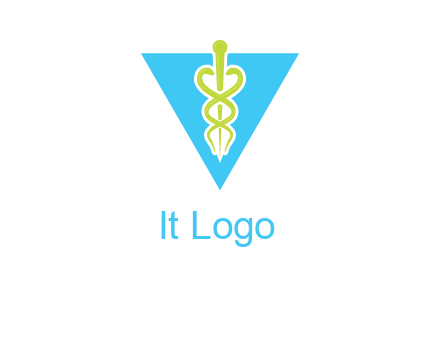 caduceus in triangle logo