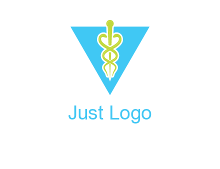 caduceus in triangle logo