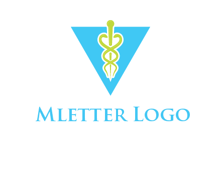 caduceus in triangle logo