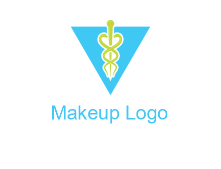 caduceus in triangle logo