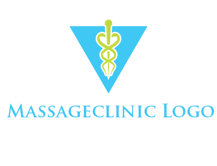 caduceus in triangle logo